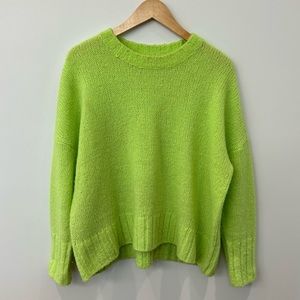 Lime Green, Crew Neck Sweater, Size Medium